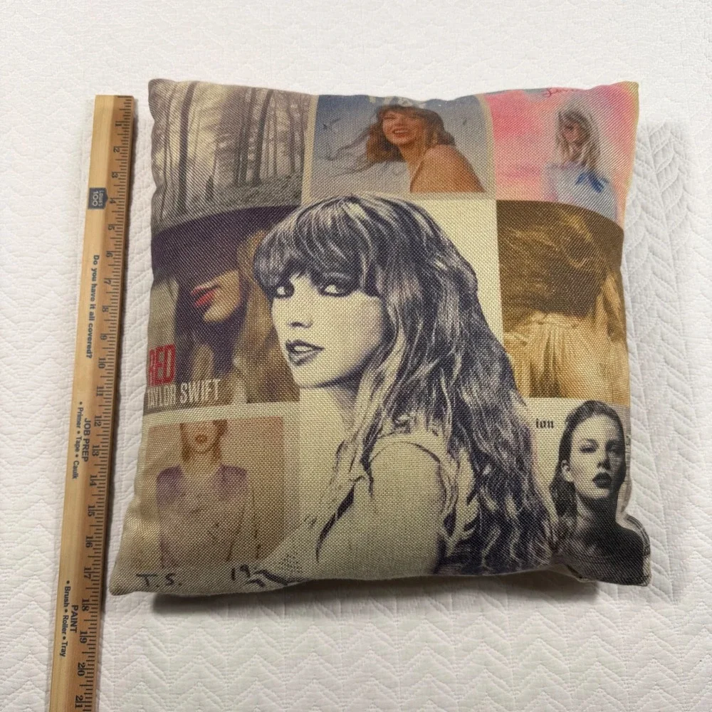 Taylor Swift Red Album Collage Throw‎ Pillow Decorative Square Removable Case